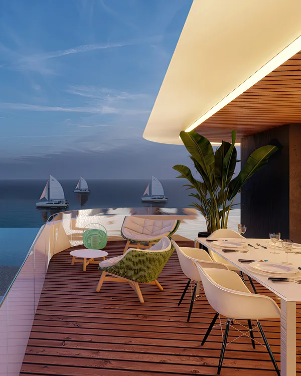Terraza con vistas al mar Mediterráneo